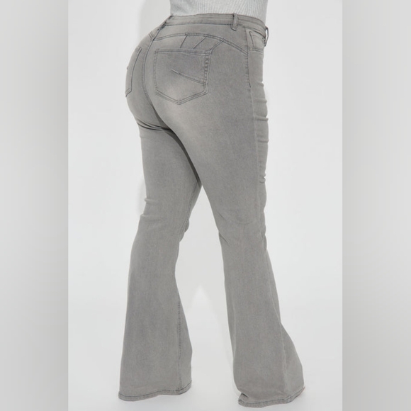 Fashion Nova Gray Flare Jeans - Picture 6 of 6